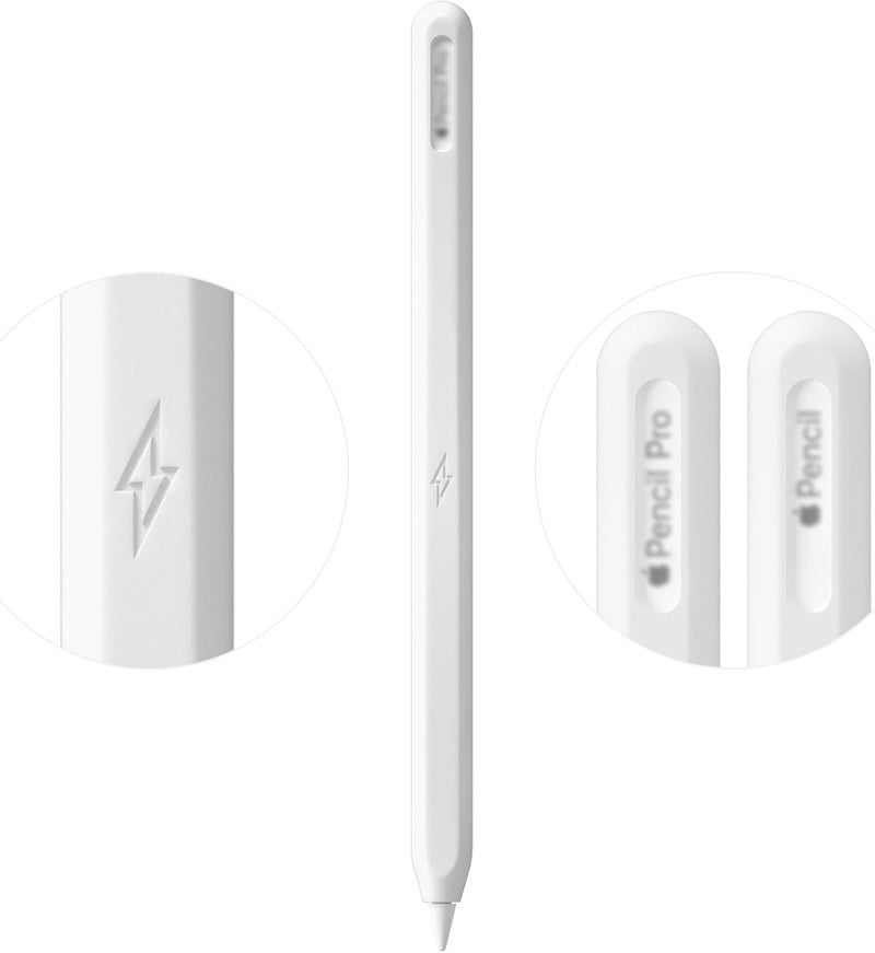 AKSHFETH Ultra Thin Protective Pencil Cover for Apple Pencil Pro &Apple Pencil 2nd Gen Silicone Case Sleeve Compatible with Apple Pencil Pro (White) - Image 1